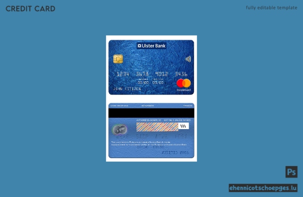 Beispielvorschau der Ulster Bank Mastercard der Republik Irland